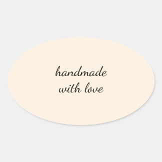 Handmade With Love Minimal Sticker – Elegant Craft 楕円形シール