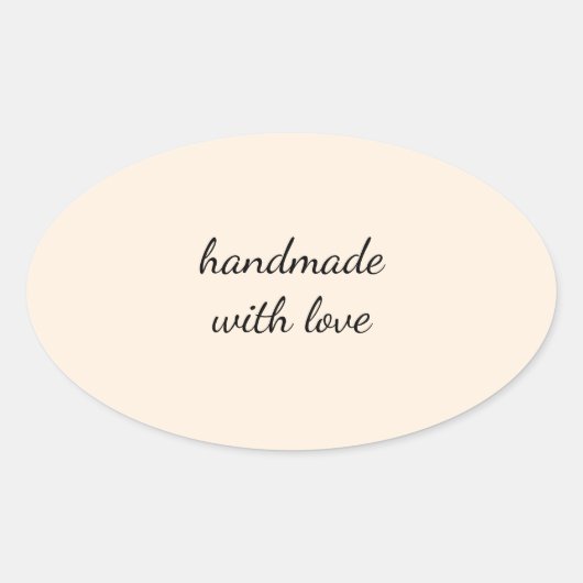 Handmade With Love Minimal Sticker – Elegant Craft 楕円形シール (正面)