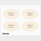 Handmade With Love Minimal Sticker – Elegant Craft 楕円形シール (シート)