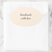 Handmade With Love Minimal Sticker – Elegant Craft 楕円形シール (バッグ)