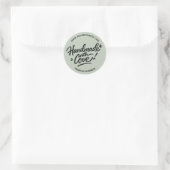 Handmade With Love Packaging Sticker ラウンドシール (バッグ)