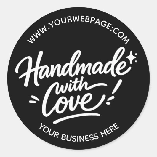 Handmade With Love Packaging Sticker ラウンドシール (正面)