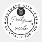 Handmade With Love pretty things inside parcel  ラウンドシール (正面)