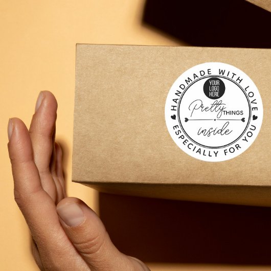 Handmade With Love pretty things inside parcel  ラウンドシール