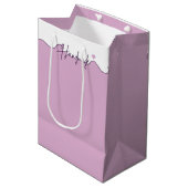 Handmade With Love Purple Small Business Packaging ミディアムペーパーバッグ (正面アングル)