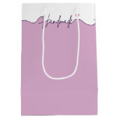 Handmade With Love Purple Small Business Packaging ミディアムペーパーバッグ (裏面)