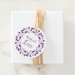 Handmade with Love Quote Design in Purple フェイバータグ