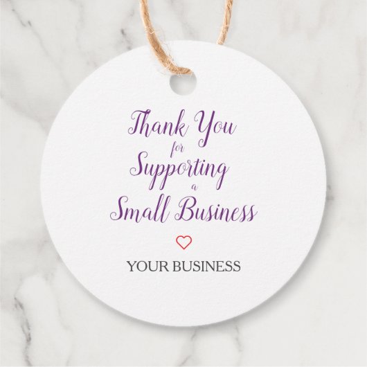 Handmade with Love Quote Design in Purple フェイバータグ (裏面)