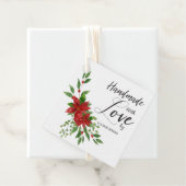 Handmade with Love Quote with Poinsettias フェイバータグ (インサイチュ)