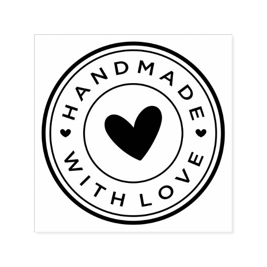 Handmade With Love Round Icon セルフインキングスタンプ (デザイン)
