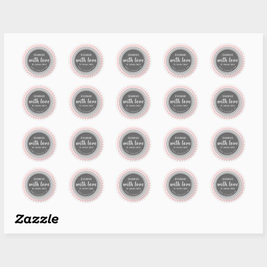 Handmade With Love Round Sticker ラウンドシール (シート)