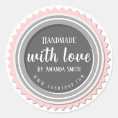 Handmade With Love Round Sticker ラウンドシール (正面)