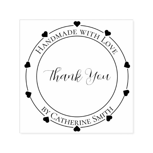 “Handmade with Love” Rubber Stamp セルフインキングスタンプ (デザイン)