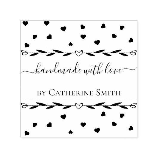 “Handmade with Love” Rubber Stamp セルフインキングスタンプ (デザイン)