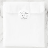 Handmade With Love Script Small Business  ラウンドシール (バッグ)