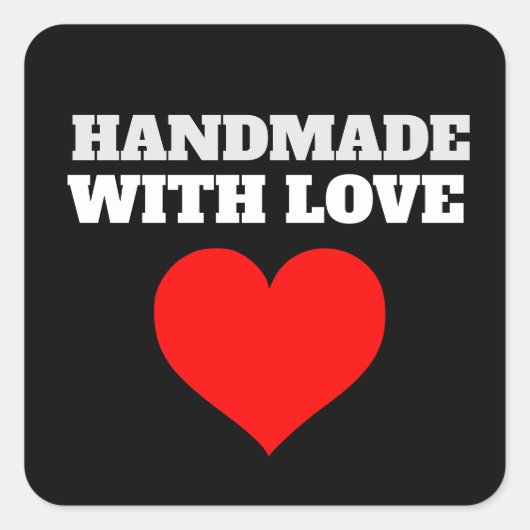HANDMADE WITH LOVE Sticker STICKERS スクエアシール (正面)