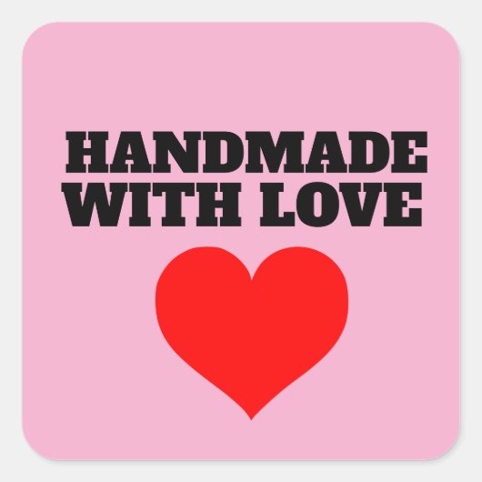 HANDMADE WITH LOVE STICKERS スクエアシール (正面)