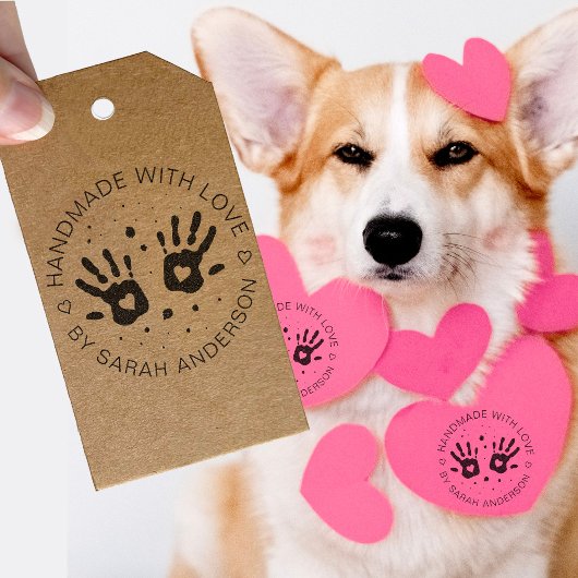 Handmade With Love Your Shop And Name ラバースタンプ