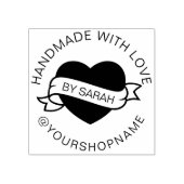 Handmade With Love Your Shop And Name ラバースタンプ (インプリント)