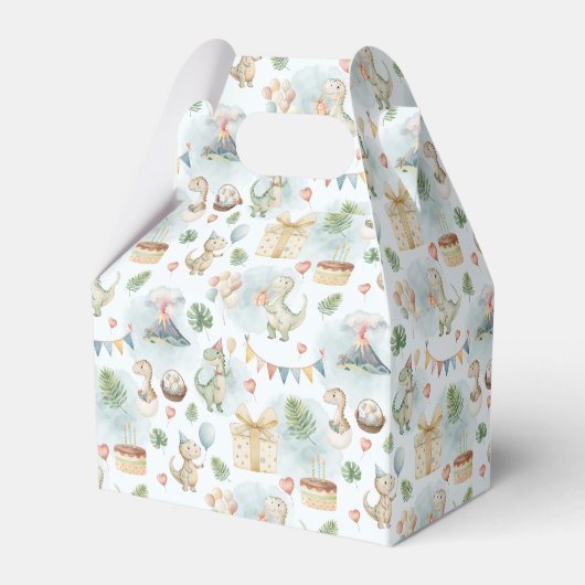 HandPainted Birthday Dinos Favor Boxes フェイバーボックス (正面サイド)