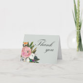 Handpainted Floral 100th Birthday Party   サンキューカード (正面)