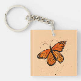 Handpainted Monarch Butterfly in Watercolor キーホルダー