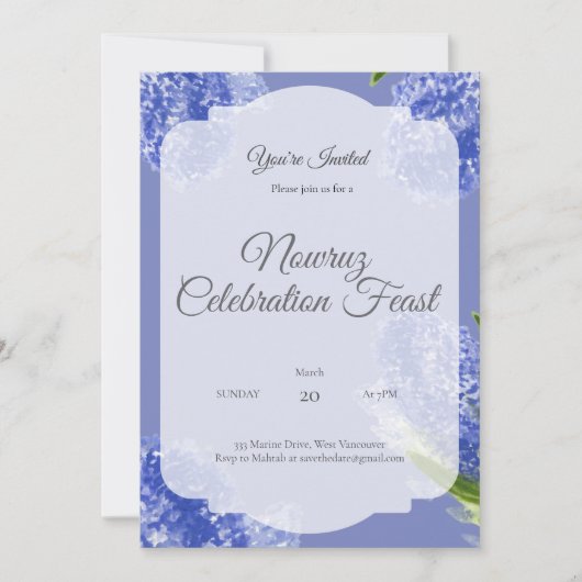 Handpainted Nowruz Greeting Card 招待状 (正面)