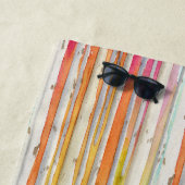 Handpainted rainbow sunset birch watercolor forest ビーチタオル (インサイチュ)