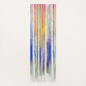 Handpainted rainbow sunset birch watercolor forest ヨガマット (裏面)