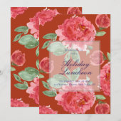 Handpainted Red Roses Holiday Luncheon (正面/裏面)