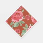 Handpainted Red Roses Holiday Luncheon スタンダードランチョンナプキン (角)