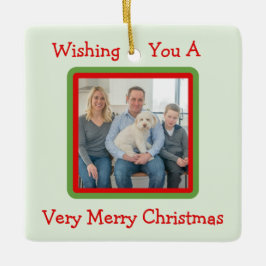 Handpainted Snowy Winter Trees PHOTO  セラミックオーナメント