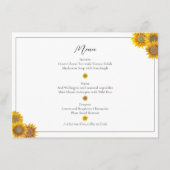 Handpainted Sunflower Menu メニュー (正面)