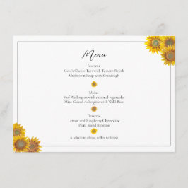 Handpainted Sunflower Menu メニュー