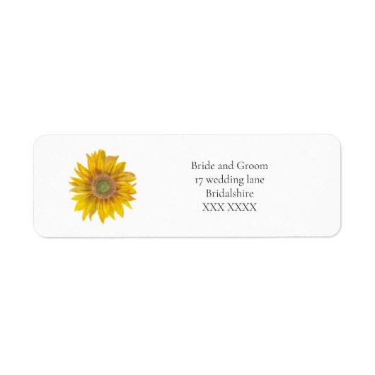 Handpainted Sunflower Return Address Label ラベル (正面)