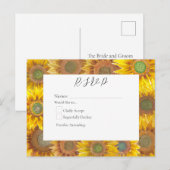 Handpainted Sunflowers R.S.V.P Postcard インビテーションポストカード (正面/裏面)