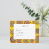 Handpainted Sunflowers R.S.V.P Postcard インビテーションポストカード (スタンド正面)