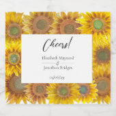 Handpainted Sunflowers Wine Bottle Label スパークリングワインラベル (シングルラベル)