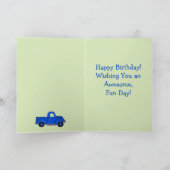 Handpainted Vintage Blue Truck NAME Grandpa カード (内部)