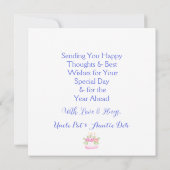 Handpainted Watercolor Floral BIRTHDAY Cake CARD (裏面)