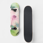 Handpainted Watercolour Belizean Hibiscus Flower スケートボード (正面)