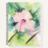 Handpainted Watercolour Belizean Hibiscus Flower ノートブック (正面)
