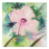Handpainted Watercolour Belizean Hibiscus Flower ポスター (正面)