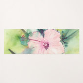 Handpainted Watercolour Belizean Hibiscus Flower ヨガマット (正面(横))