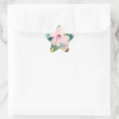 Handpainted Watercolour Belizean Hibiscus Flower 星シール (バッグ)