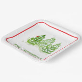 Handpainted Winter Trees PERSONALIZE NAME ペーパープレート (傾斜あり)