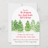 Handpainted Winter Trees SECRET SANTA 招待状 (正面)