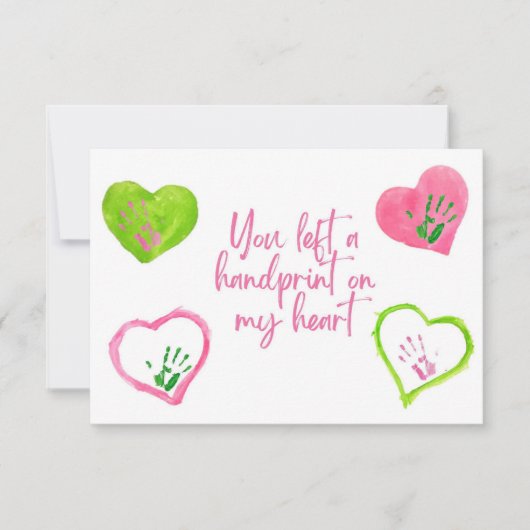 Handprint on my Heart Valentine's Day Card サンキューカード (正面)