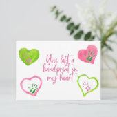 Handprint on my Heart Valentine's Day Card サンキューカード (スタンド正面)