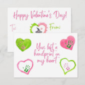 Handprint on my Heart Valentine's Day Card サンキューカード (正面/裏面)